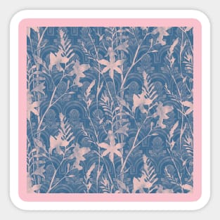 Blue and Pink Tile Flowers Sticker